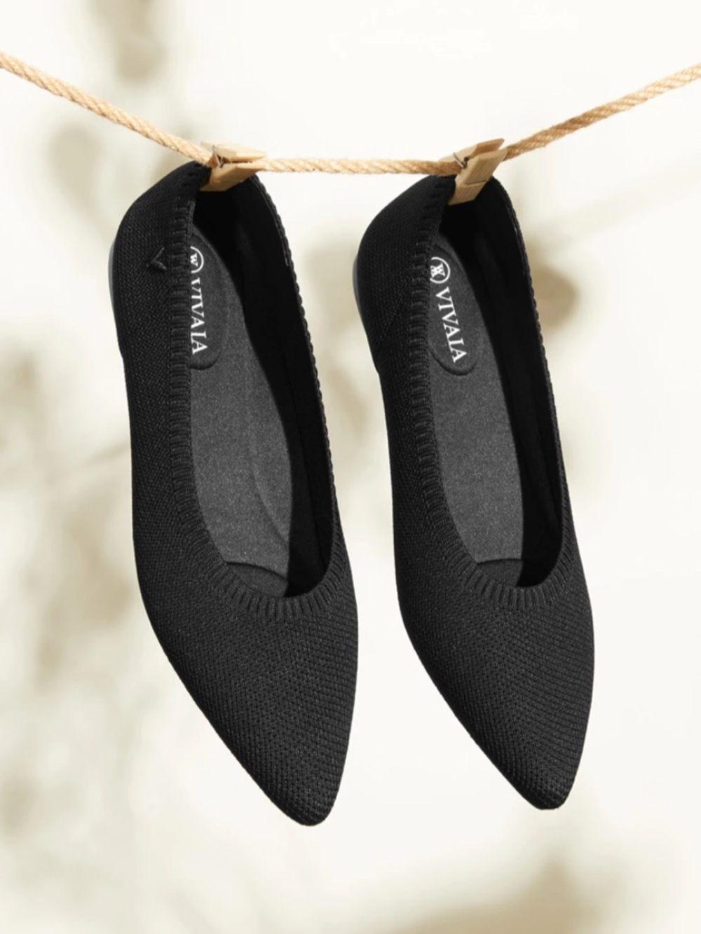 VIVAIA Pointed-Toe Ballet Flats 37.5